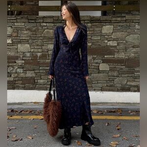 NWT ZARA FLORAL PRINT MIDI DRESS SIZE XS 3067/271/407